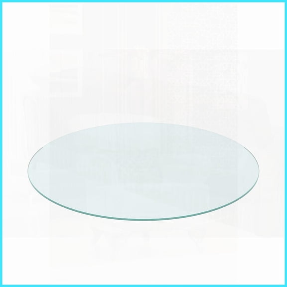 24 Inch Round Tempered Glass Coffee Table Top - 1/4 Inch Thick, Easy-Clean, Safe Polished Edge for Living Room