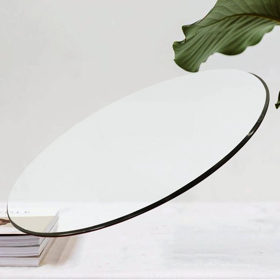 24 Inch Round Tempered Glass Table Top, 0.24" Thick Clear Transparent Glass Sheet with Smooth Polished Edge, Custom Replacement Glass Top for Coffee Tables & Side Tables