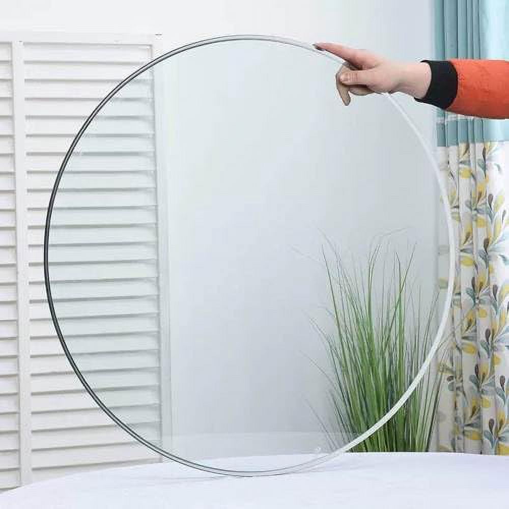 24 Inch Round Tempered Glass Table Top, 0.26 Inch Thick Clear Circular ...