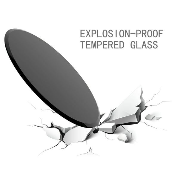 24" Inch Round Tempered Glass Table Top black Glass 1/2" Inch Thick Beveled Polished Edge
