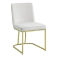 thumbnail image 1 of Benjara 24" Side Dining Chair Set of 2- Soft Off White Velvet- Gold Metal Base, 1 of 6