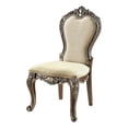 thumbnail image 1 of Benjara 24" Side Dining Chair (Set of 2)- Vintage Oak Brown- Beige Chenille, 1 of 6