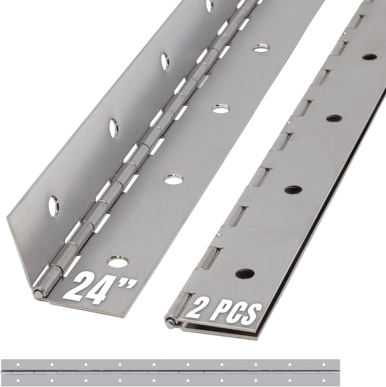 24 Inch Silver Heavy Duty Piano Hinge Continuous Stainless Steel 304 (2 ...