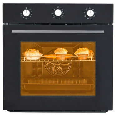 24 Inch Single Wall Oven, 240V 3000W Built-in Electric Wall Oven with Mechanical Knobs Control, 2.5 Cu.ft Capacity, Large View Winow, Black