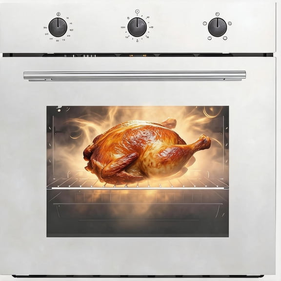 24 Inch Single Wall Oven, Knob Control, with 4 Cooking Functions, 2.5 Cu.ft.