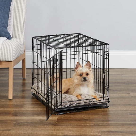 24-Inch for Small Breeds, 12-20 lbs, Single Door Folding Dog Crate with Divider Panel, Leak-Proof Tray & Secure Latch, Portable, Durable & Easy to Assemble