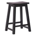 thumbnail image 1 of 24" Inch Solid Wood Saddle Bar Stool, Black, 1 of 7