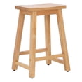 thumbnail image 1 of 24" Inch Solid Wood Saddle Bar Stool, Oak, 1 of 7