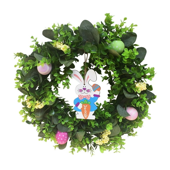 24 Inch Spring Easter Colorful Eggs Wreath for Front Door, Easter Colorful Home Decoration Easter Eggs and Berries Wreath for Indoor and Outdoor Use, Grapevine Easter Egg Wreath