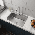 thumbnail image 1 of 24 Inch Stainless Steel Utility Sink with Faucet Hoses and Drain Head – Heavy-Duty Commercial Grade for Laundry Room, Basement, or Garage Installation, 1 of 9