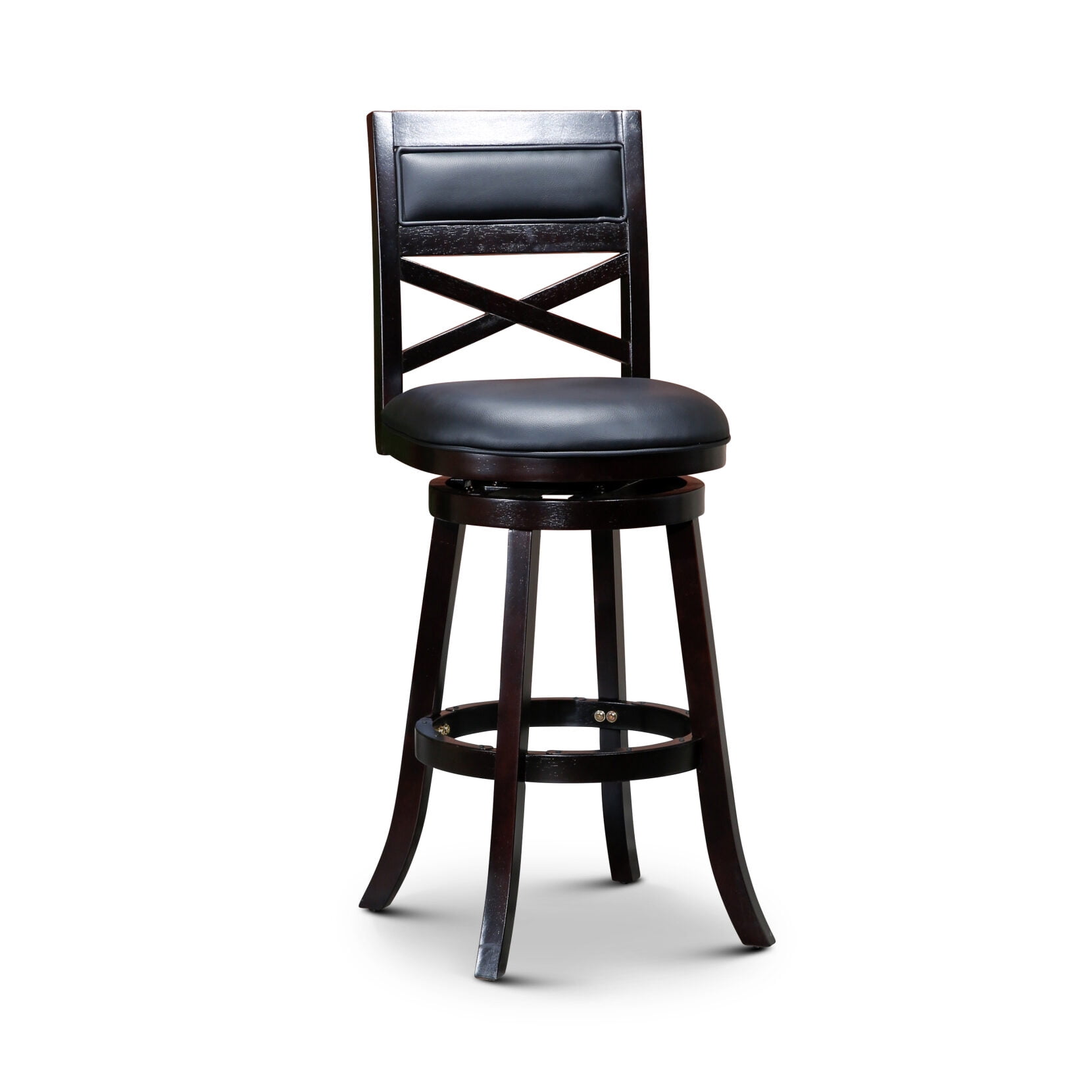 24 Inch Swivel Bar Stool with X-Back, Counter Height Barstool with ...