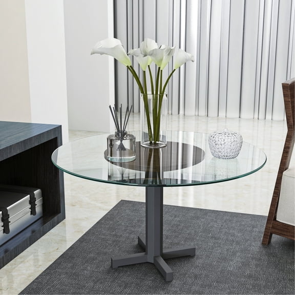 24" Inch Thick Clear Tempered Glass Table | Suitable for Business and Family Use | Heat and Impact Resistant Features