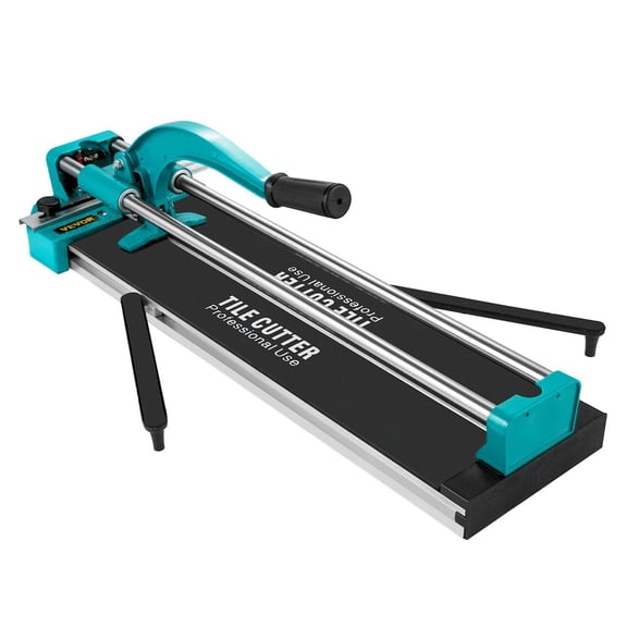 24 Inch Tile Cutter, Manual Porcelain & Ceramic Tile Cutter w/ Alloy Wheel, Double Rail, Adjustable Angle & Laser Guide for Flooring & Wall Projects