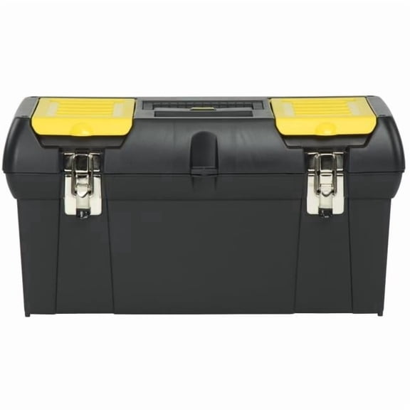 24-Inch Toolbox with Tray - Black - 24 in. - Includes Lid Organizers