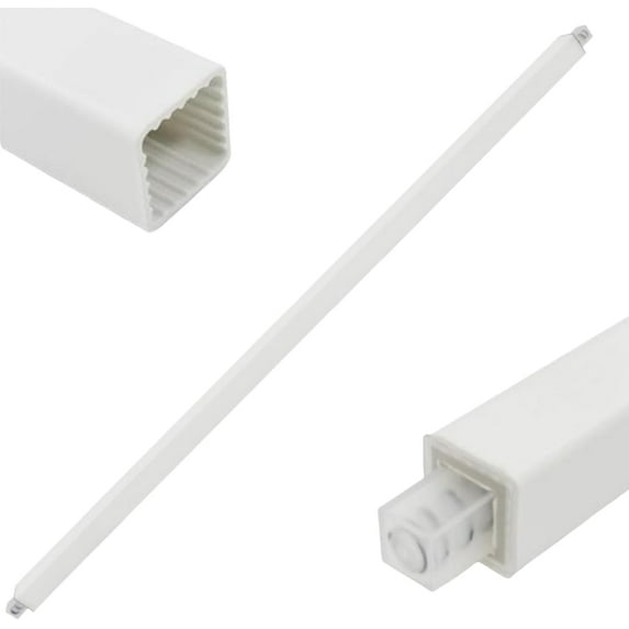 24 Inch Towel Bar Replacement Rod for Ceramic Holder - Spring Loaded Adjustable Square Plastic Towel Rod for Bathroom and Kitchen Porcelain Holders (White Reliable Plastic)