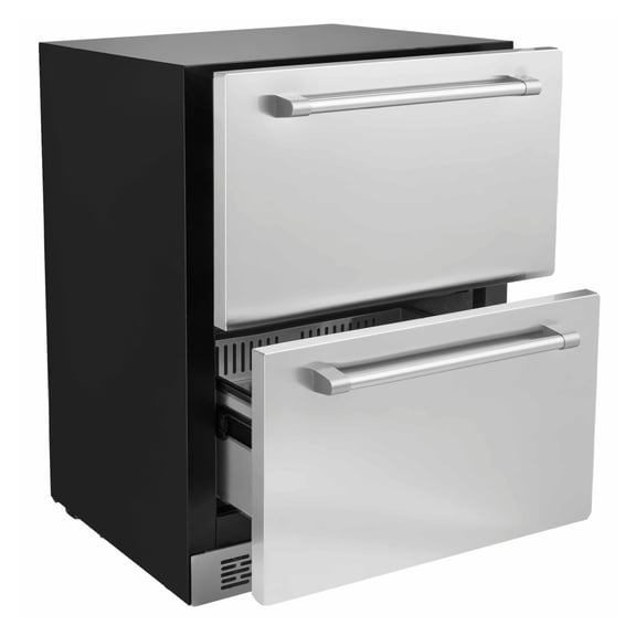 24 Inch Under Counter Refrigerator, 2 Drawer Fridge with Separate Temp, 5.12 Cu.ft. Waterproof Indoor/Outdoor Freezer for Home & Commercial Use