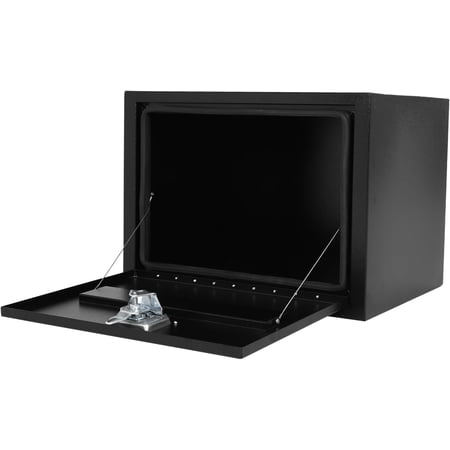 24 Inch Underbody Truck Box Steel Storage Tool Box,24 x 18 x 18 Tool Chest Organizer w/Lock and Keys For Pickup,Truck Bed, RV, Trailer,Heavy Duty Waterproof Black box