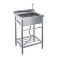 thumbnail image 1 of 24 Inch Utility Sink,Free Standing Single Bowl Kitchen Sink with Cold/Hot Water Pipe,Stainless Steel Sink with Faucet and Adjustable Legs for Laundry Room Bathroom Farmhouse, 1 of 7
