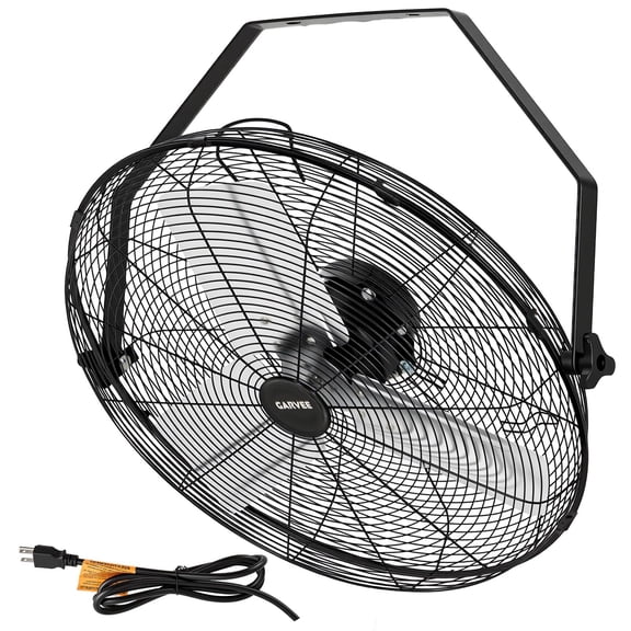 24 Inch Wall Mount Fan, 7000 CFM 3 Speeds IP44 Waterproof Fan with 360 Tilt Head, Heavy-Duty Aluminum Blades High Velocity Industrial Fan for Outdoor, Warehouse, Greenhouse, Commercial
