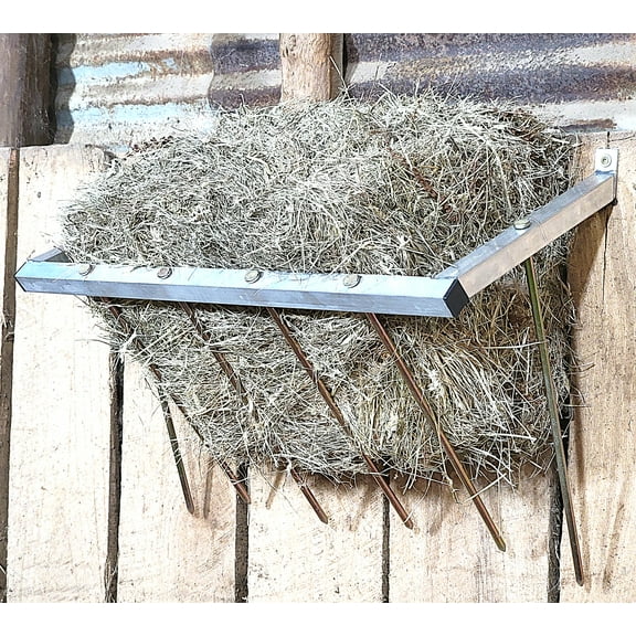 24 Inch Wall Mounted Sheep & Goat Two Flake Hay Feeder USA Made Aluminum