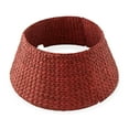 thumbnail image 1 of 24-Inch Water Hyacinth Christmas Tree Collar, Woven Tree Base Cover with Cord Cut Out, Red, 1 of 6