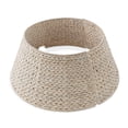 thumbnail image 1 of 24-Inch Water Hyacinth Christmas Tree Collar, Woven Tree Base Cover with Cord Cut Out, White, 1 of 6