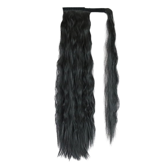 Wavy Curly Clip In Ponytail Hair Extensions Synthetic Natural Wig 24 Inch Long Thick Removable Hairpiece for Women