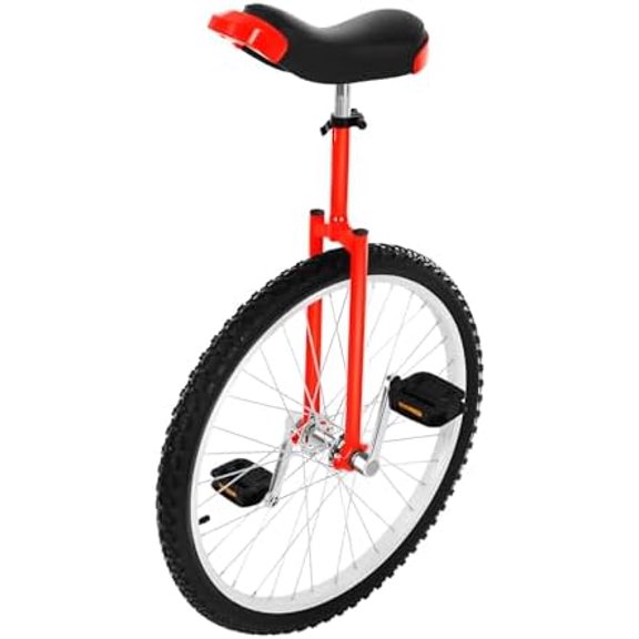 24 Inch Wheel Unicycle, Unicycle Bike, Unicycles with Steel Rim, Leakproof Tire Wheel Cycling for Adults, Daily Fitness Exercises/Cycling Exercises/Balance Training/Talent Shows (Red)