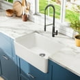 thumbnail image 1 of 24 Inch White Farmhouse Sink-White Farm Sink for Small Kitchen and Laundry, Luxury Apron Front  Fireclay Porcelain Ceramic ink Single Basin with Bottom Grid and Strainer, 1 of 7