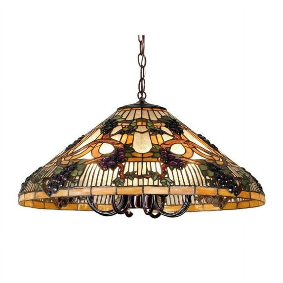24 Inch Wide jeweled grape Pendant.604