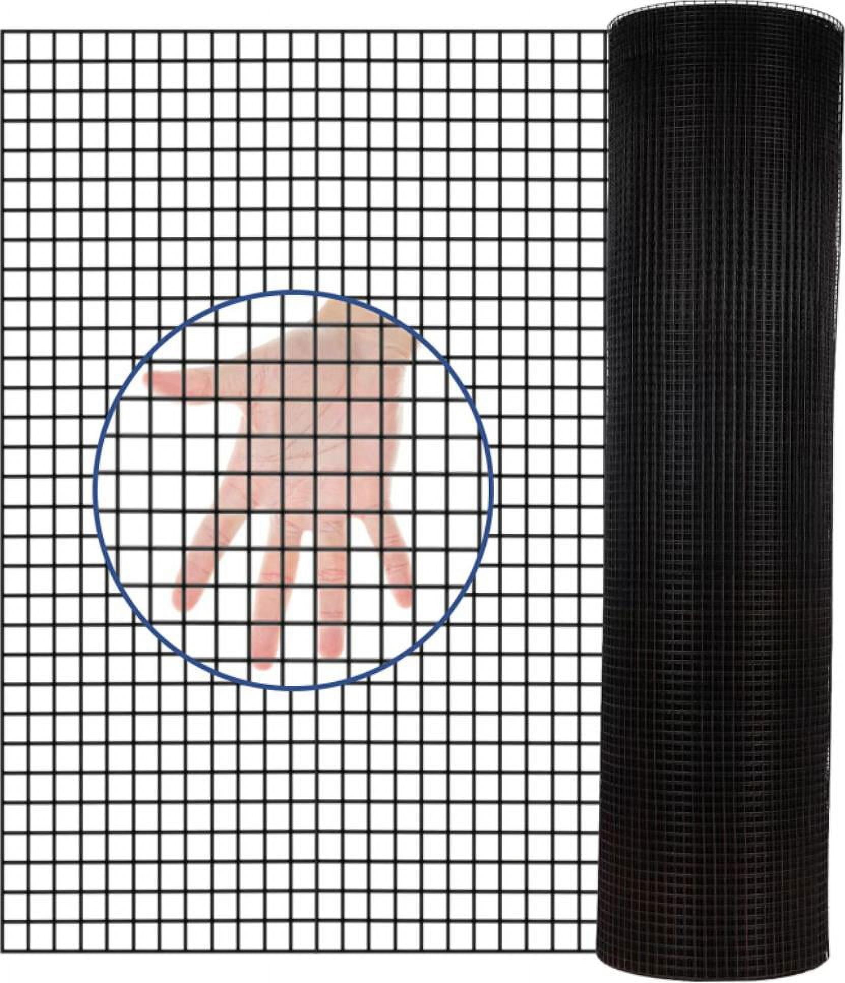 24 Inch x 50 Ft Vinyl Coated Hardware Cloth, 21 Gauge 1/4" Mesh Galvanized Welded Wire Fence, Rust Corrosion Resistant PVC Wire Mesh for Chicken Coop, Poultry Cage, Home Improvement Outdoor Fencing