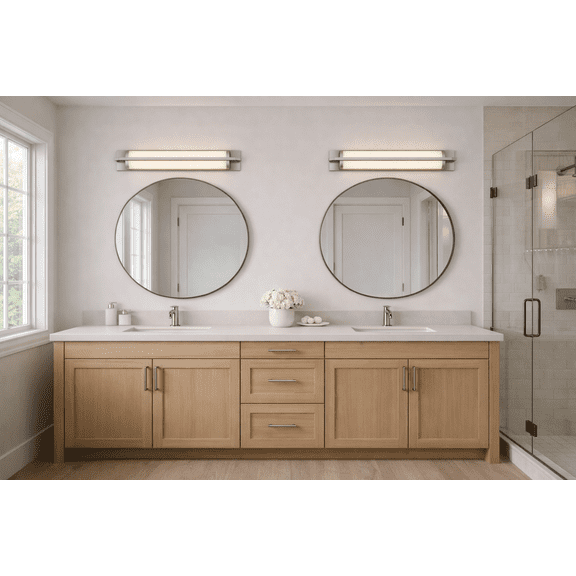 24-Inches Brushed Nickel Integrated LED Modern/Contemporary Bathroom Vanity Light Bar