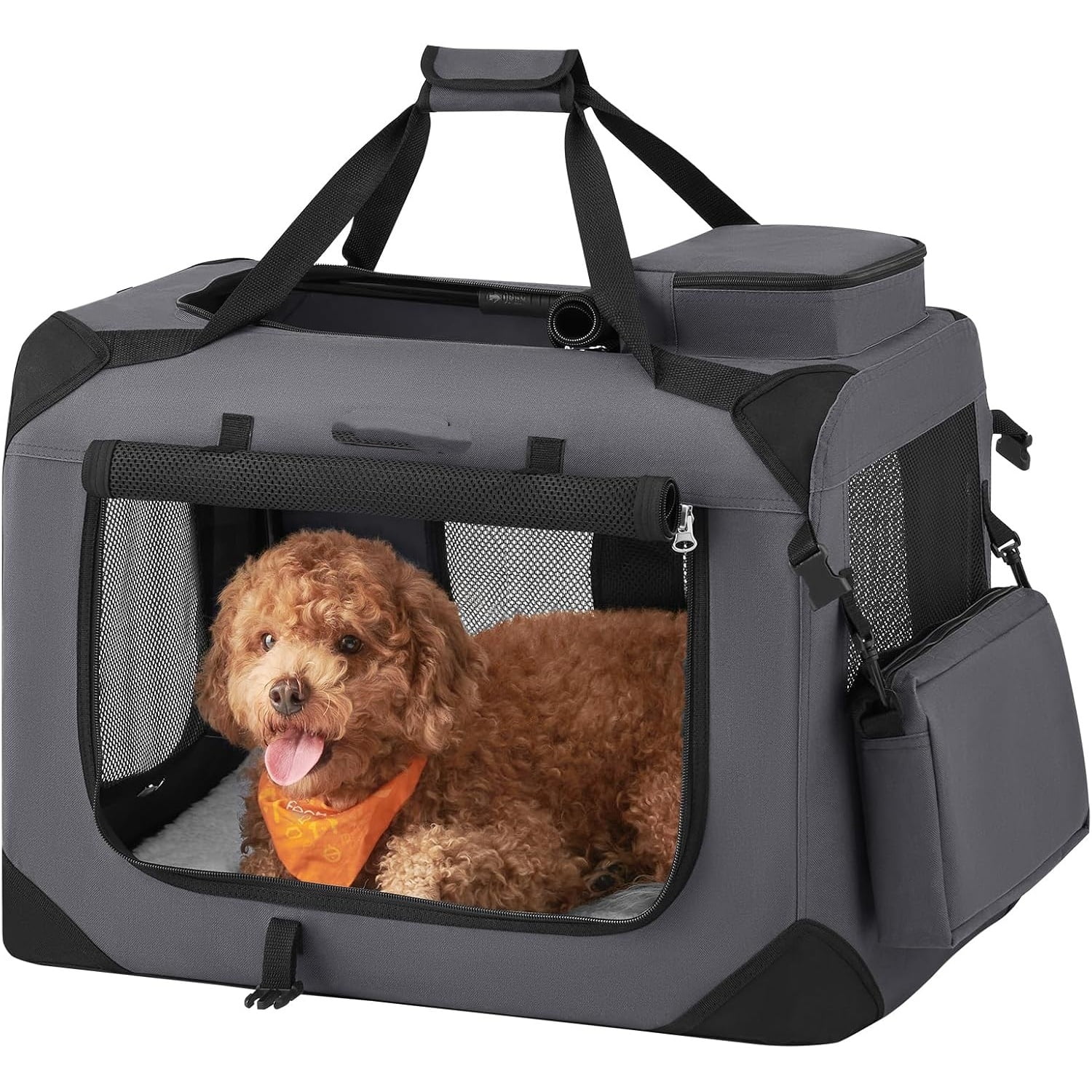 24 Inches Collapsible Soft Dog Crate, Portable Travel Dog Crate for Indoor and Outdoor Use