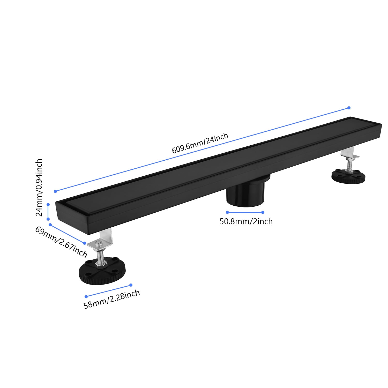 DreamDrain Profilo Per Scarico Doccia Lineare 122 Cm | Acciaio Inox Spazzolato 18 Gauge | Grado 304