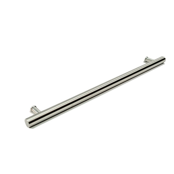 24 Inches Long 1-Sided Modern Stainless Steel Front Door Handle Brushed Nickel Satin Finish, Door Handle Pull for Home Commercial Store Single or Double Doors Barn Doors, 2 Feet Round Shaped Bar