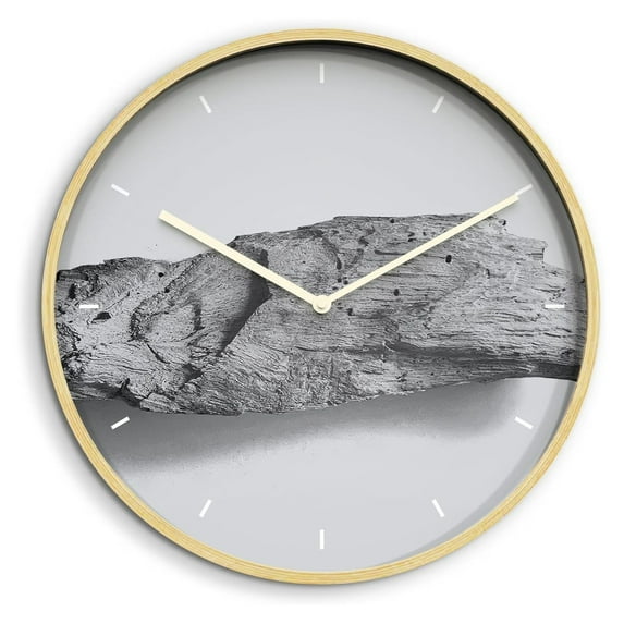 24 Inches Round Wooden Wall Clock Silent Battery Operated, Home Decorative Large Wall Clock, Clock Wall Art Decor for Living Room Kitchen Bedroom Office Classroom