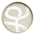thumbnail image 1 of 24 Inches Round Wooden Wall Clock Silent Battery Operated, Home Decorative Large Wall Clock, Pastel Gray Geometric Line Clock Wall Art Decor for Living Room Kitchen Bedroom Classroom, 1 of 7