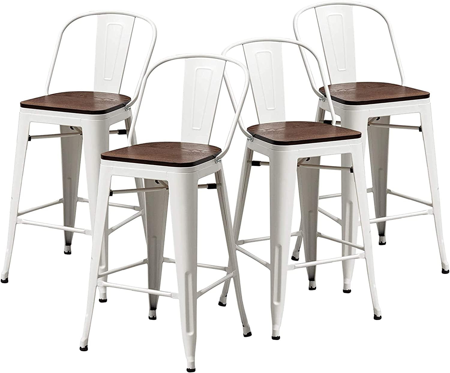 24 Inches Stools Counter Height Stools with Back Modern Barstools