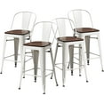 24 Inches Stools Counter Height Stools with Back Modern Barstools