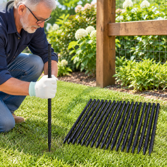 24 Inches Straight Rebar Stakes 18-pack Ground Stake Heavy Duty Metal ...