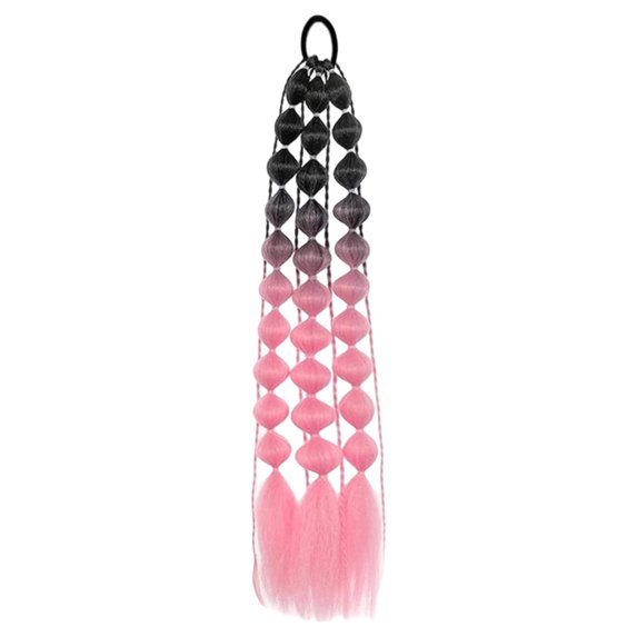 24 Inches Synthetic Ponytail Hair Extensions Lightweight Braided Festival Rave Wear For Girls Everyday Style