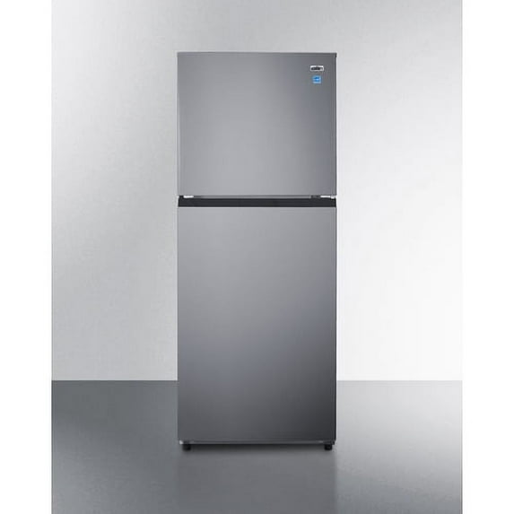 24 Inches Wide Top Mount Refrigerator-Freezer with Icemaker, Stainless Steel Look