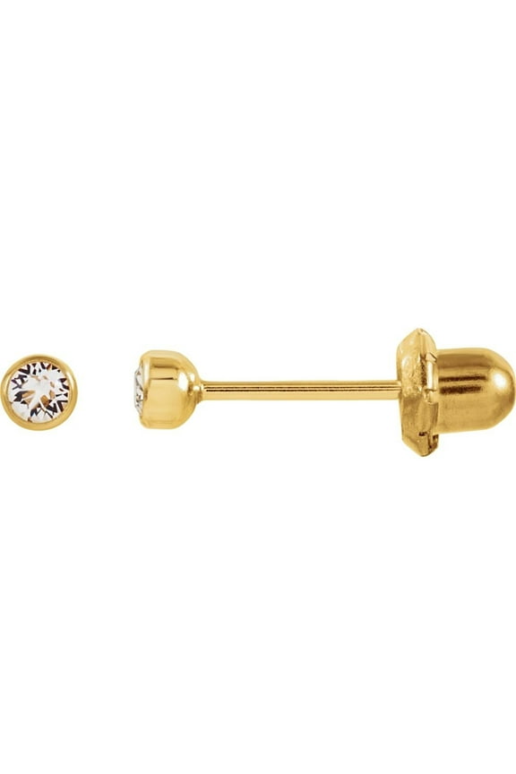 24 K Gold plated Crystal Inverness Piercing Bezel Earrings
