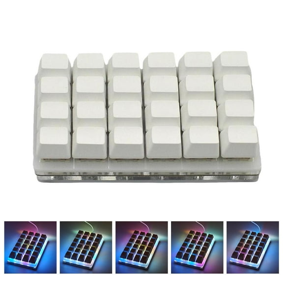 24-Key Programmable Mechanical Macro Pad, USB Custom Shortcut Keyboard with Onboard Memory, Multimedia, Gaming, Windows/Mac/Linux