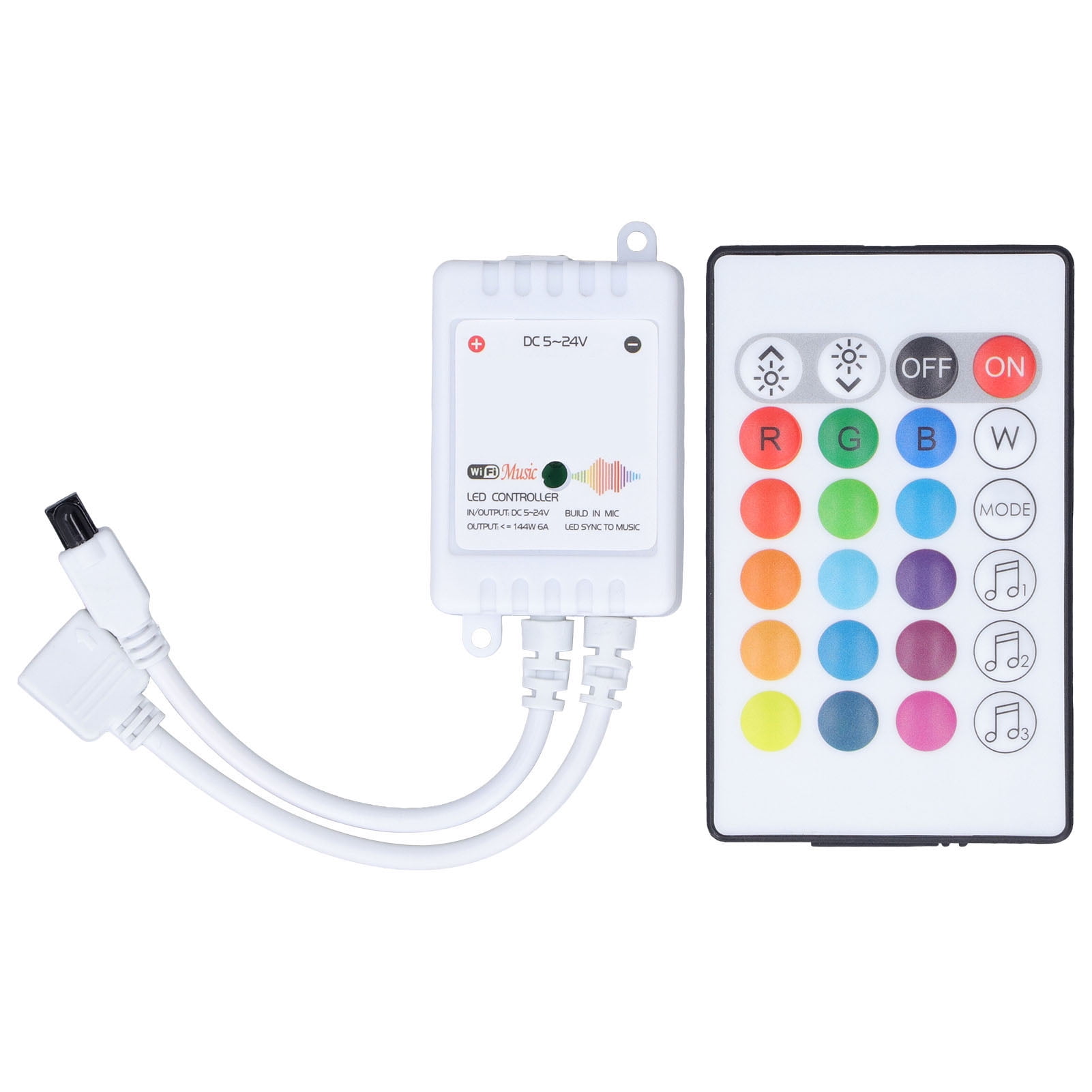 24 Keys Smart LED Remote Control RGB Wireless Controller 16 Colors 4 ...