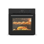 24 Kitchen Cooking Electric Single Wall Oven Built- 2.5 Cu. ft Convection Oven with 8 Cooking Modes, 108 Smart Menus,Normal Touch Screenl, Timer, Safety Lock, 3000W, 240V, Stainless Steel and Finish