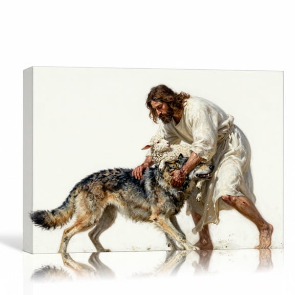 24"L x 16"W Christian Religious Canvas Wall Art, Large Faith Inspired Spiritual Artwork for Living Room, Bedroom, Church and Peaceful Home Decor