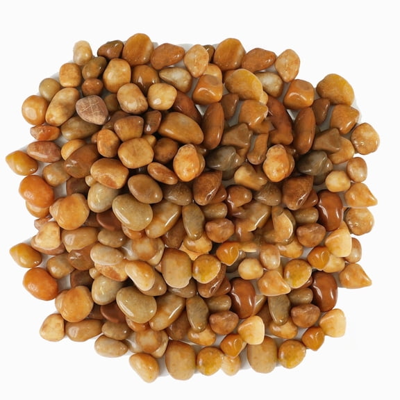 24 LBS River Rocks(2 x 12 lb Bags), StoneCreek, Decorative Garden Stones for Plant Landscaping, Polished Gravel Filler Pebbles, Vases, Succulents, Flower Beds and Fish Tanks (Yellow, Medium)