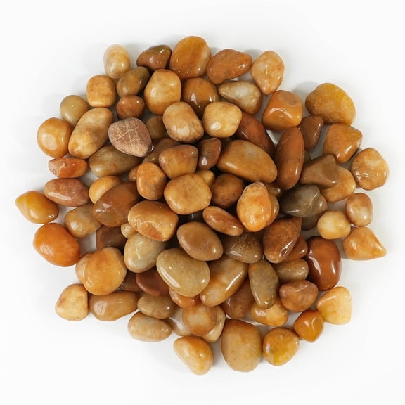 24 LBS River Rocks(2 x 12 LBS Bags), StoneCreek, Decorative Garden Stones for Plant Landscaping, Polished Gravel Filler Pebbles, Large Size, Pale Yellow