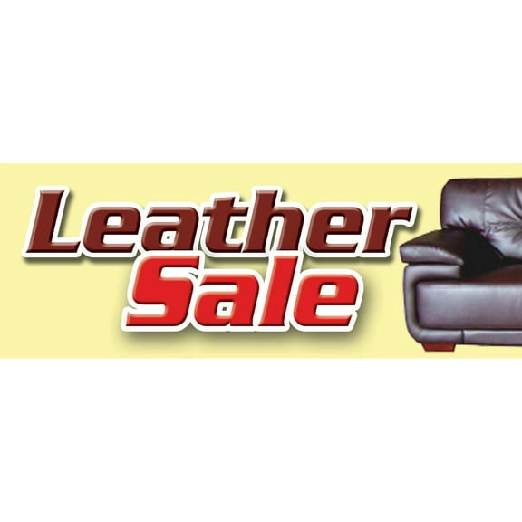 24" LEATHER SALE DECAL sticker sofa couch